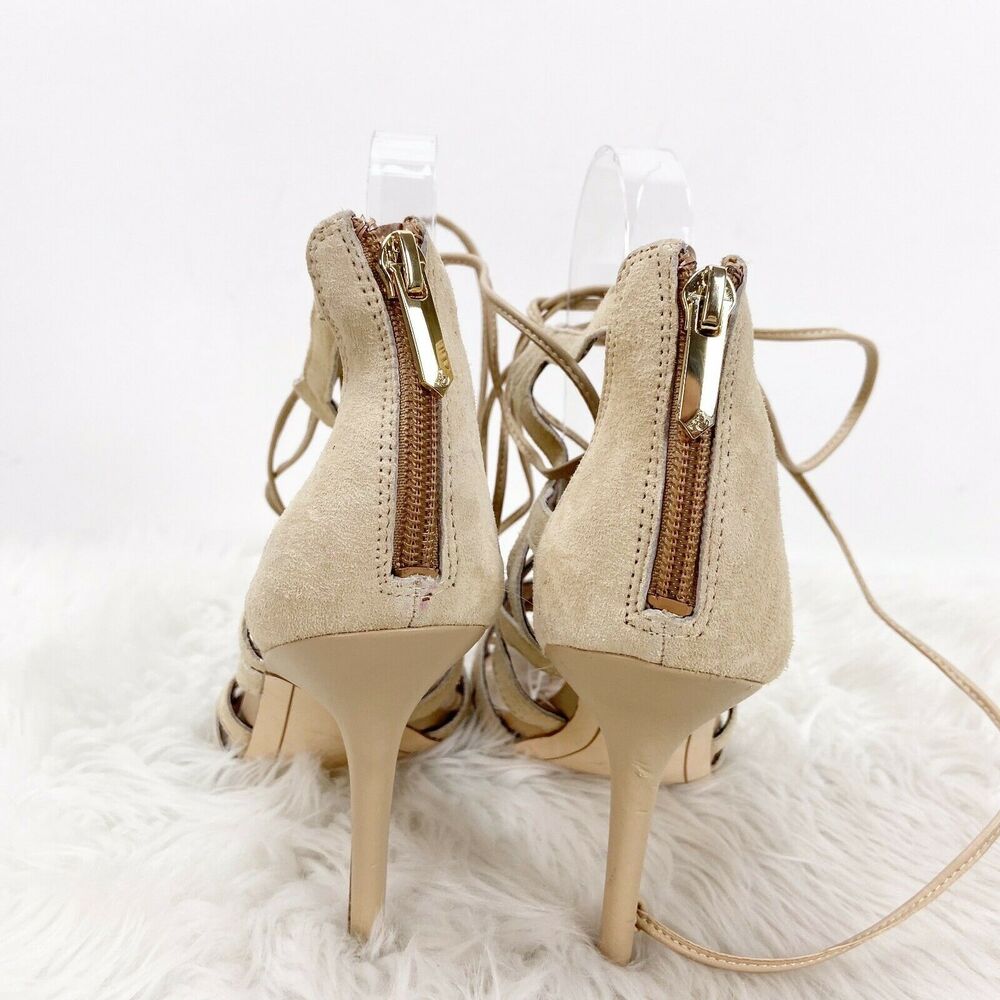 Sam Edelman 8 M Womens Beige Suede Almira Heeled Gladiator Sandals - Picture 3 of 10